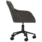 vidaXL Scaun de birou pivotant, gri închis, catifea vidaXL Scaun de birou pivotant, gri închis, catifea