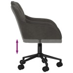 vidaXL Scaun de birou pivotant, gri închis, catifea vidaXL Scaun de birou pivotant, gri închis, catifea