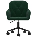vidaXL Scaun de birou pivotant, verde închis, catifea vidaXL Scaun de birou pivotant, verde închis, catifea