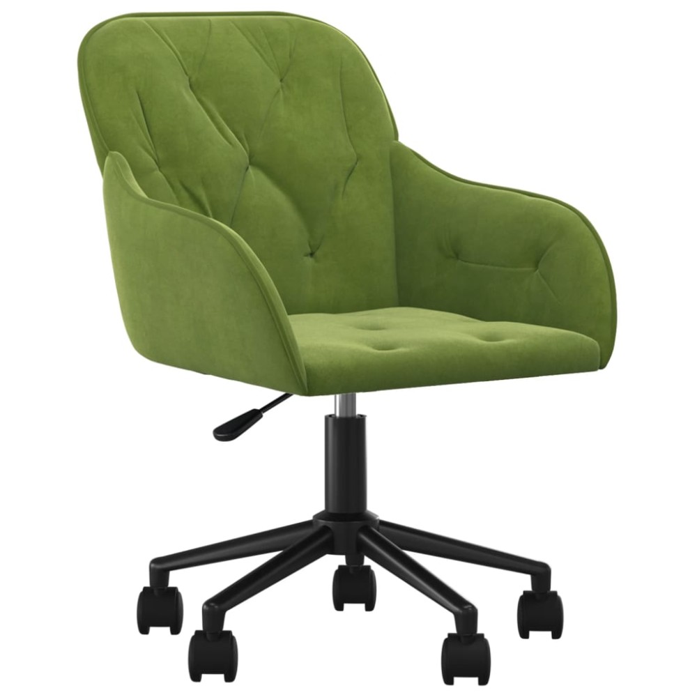 vidaXL Scaun de birou pivotant, verde deschis, catifea