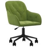 vidaXL Scaun de birou pivotant, verde deschis, catifea vidaXL Scaun de birou pivotant, verde deschis, catifea
