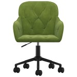 vidaXL Scaun de birou pivotant, verde deschis, catifea vidaXL Scaun de birou pivotant, verde deschis, catifea