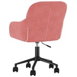 vidaXL Scaun de birou pivotant, roz, catifea vidaXL Scaun de birou pivotant, roz, catifea