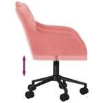 vidaXL Scaun de birou pivotant, roz, catifea vidaXL Scaun de birou pivotant, roz, catifea