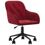 vidaXL Scaun de birou pivotant, roșu vin, catifea vidaXL Scaun de birou pivotant, roșu vin, catifea
