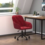 vidaXL Scaun de birou pivotant, roșu vin, catifea vidaXL Scaun de birou pivotant, roșu vin, catifea