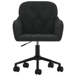 vidaXL Scaun de birou pivotant, negru, catifea vidaXL Scaun de birou pivotant, negru, catifea