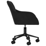 vidaXL Scaun de birou pivotant, negru, catifea vidaXL Scaun de birou pivotant, negru, catifea