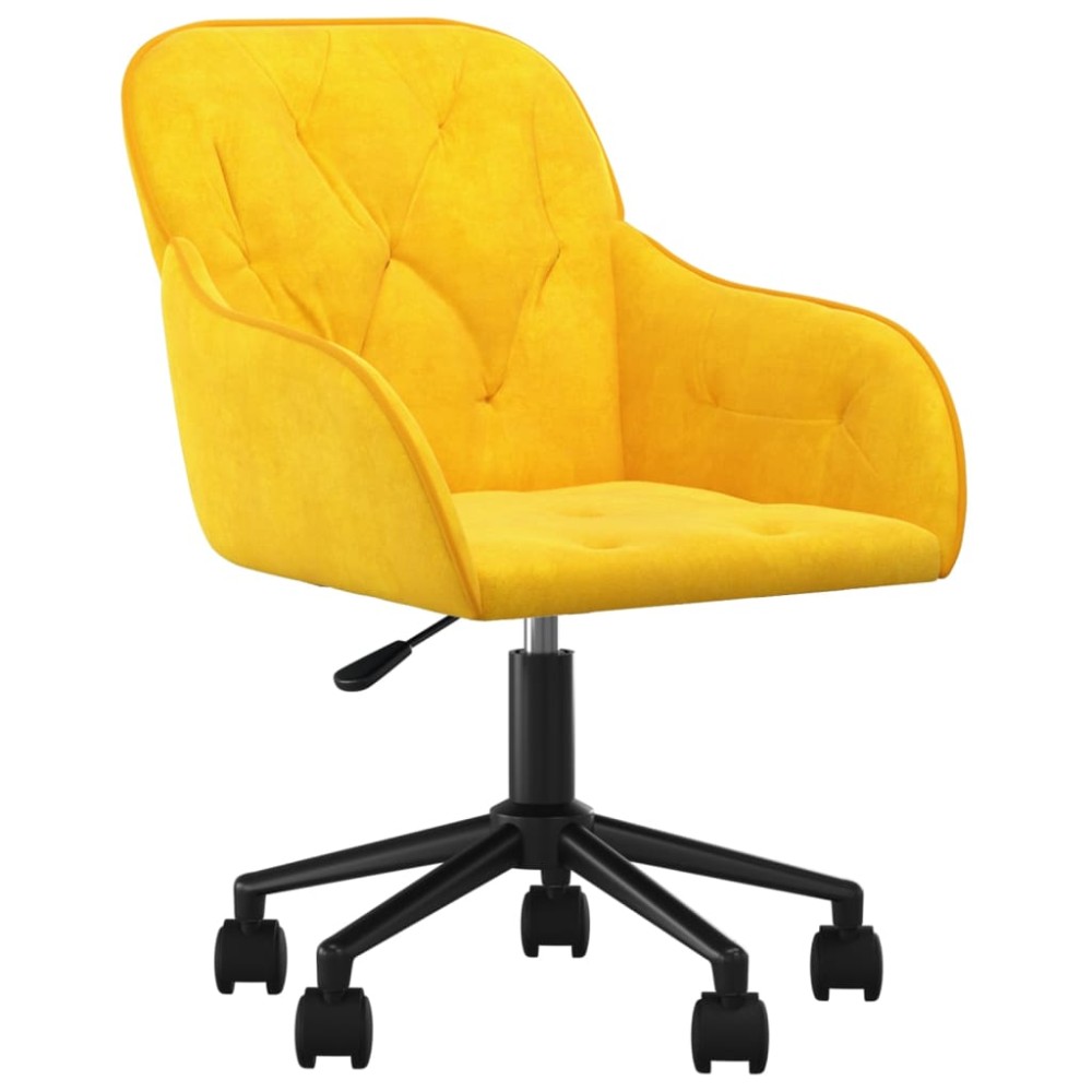 vidaXL Scaun de birou pivotant, galben, catifea