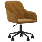 vidaXL Scaun de birou pivotant, maro, catifea vidaXL Scaun de birou pivotant, maro, catifea