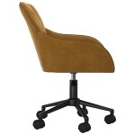 vidaXL Scaun de birou pivotant, maro, catifea vidaXL Scaun de birou pivotant, maro, catifea