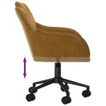 vidaXL Scaun de birou pivotant, maro, catifea vidaXL Scaun de birou pivotant, maro, catifea