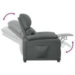 vidaXL Fotoliu rabatabil, gri închis, material textil
