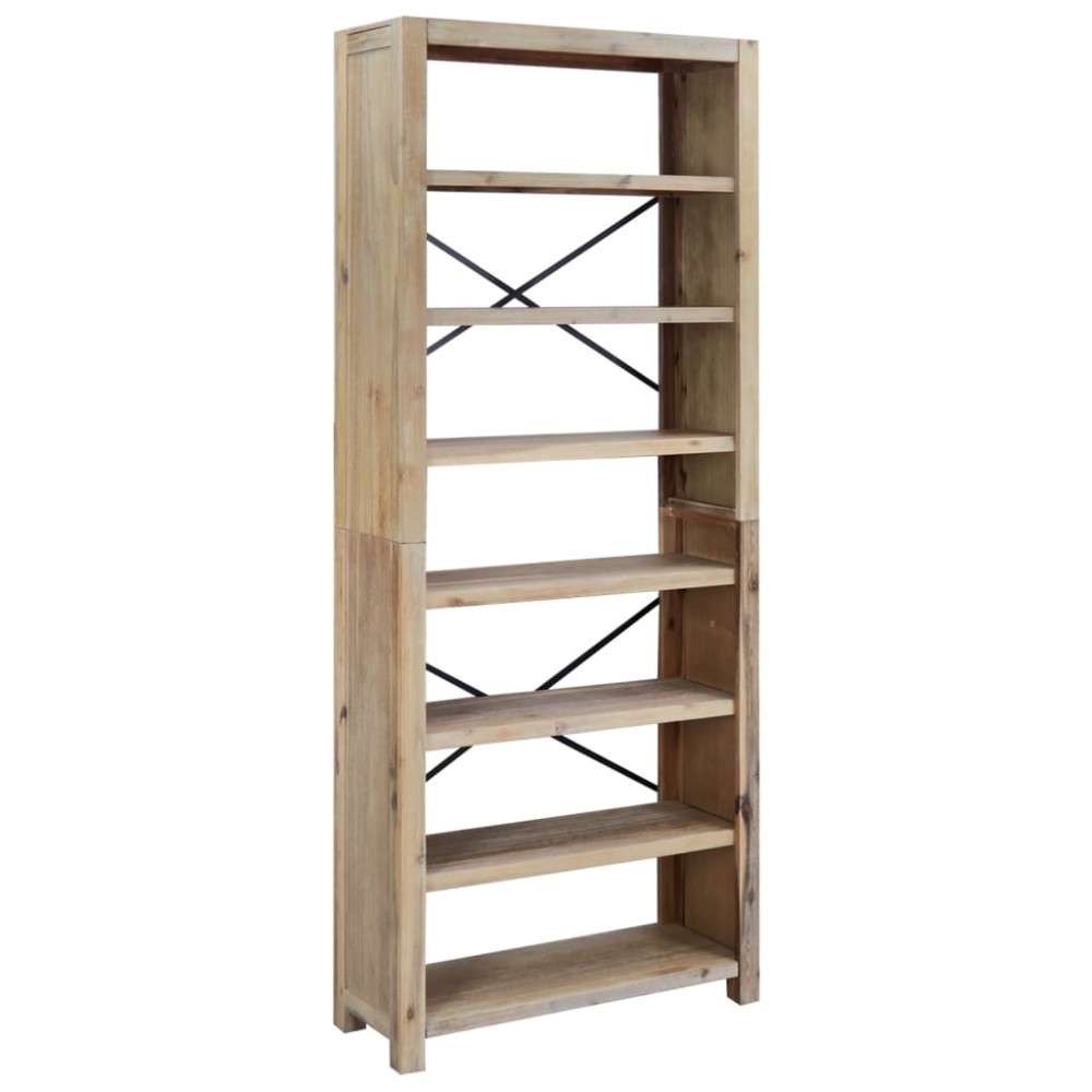 vidaXL Bibliotecă cu 7 rafturi, 80x30x200 cm, lemn masiv de acacia