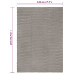 vidaXL Covor dreptunghiular, gri, 120x180 cm, bumbac vidaXL Covor dreptunghiular, gri, 120x180 cm, bumbac