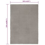 vidaXL Covor dreptunghiular, gri, 160x230 cm, bumbac vidaXL Covor dreptunghiular, gri, 160x230 cm, bumbac
