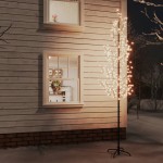 vidaXL Copac cu flori de cireș cu LED, 368 LED-uri alb calde, 300 cm