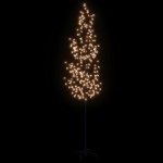 vidaXL Copac cu flori de cireș cu LED, 368 LED-uri alb calde, 300 cm