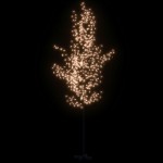 vidaXL Copac cu flori de cireș cu LED, 672 LED-uri alb calde, 400 cm
