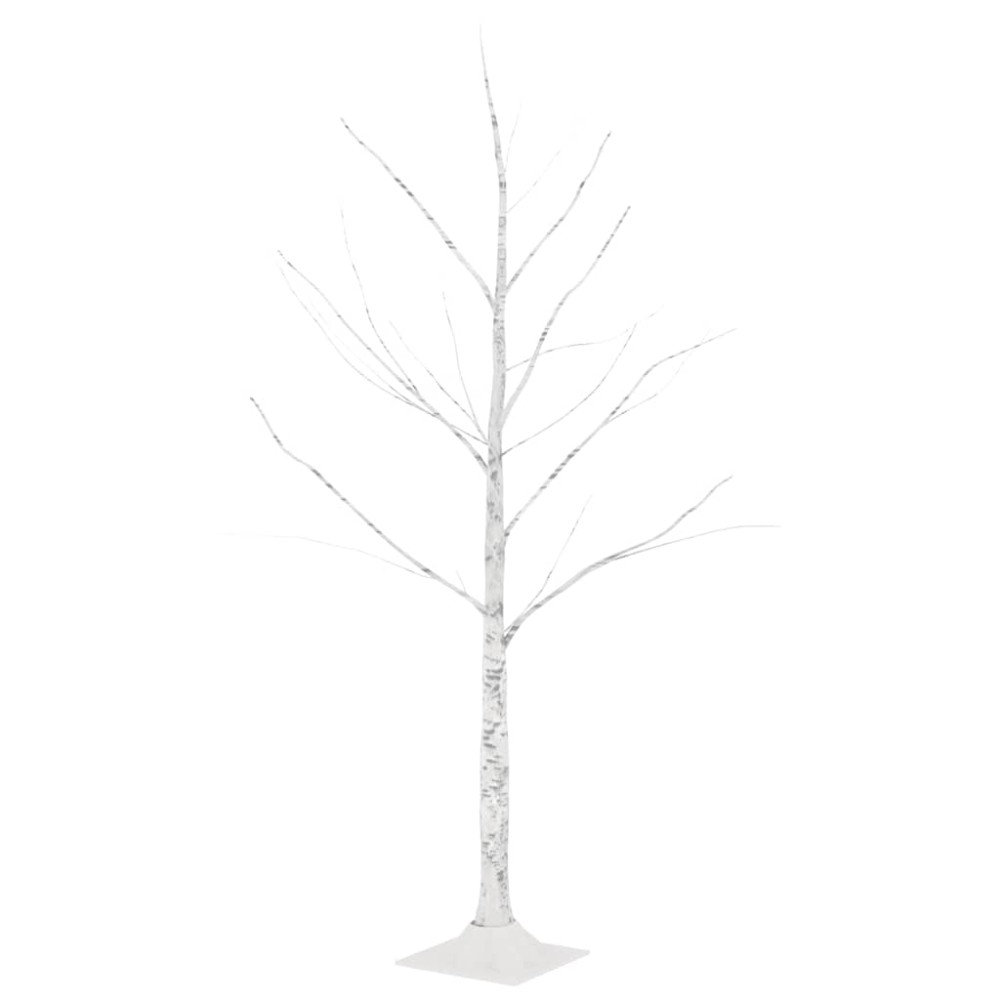 vidaXL Mesteacăn cu LED, alb, 48 LED-uri alb calde, 120 cm