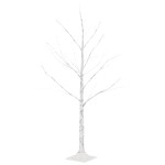 vidaXL Mesteacăn cu LED, alb, 48 LED-uri alb calde, 120 cm