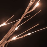 vidaXL Mesteacăn cu LED, alb, 72 LED-uri alb calde, 150 cm