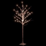 vidaXL Mesteacăn cu LED, alb, 96 LED-uri alb calde, 180 cm vidaXL Mesteacăn cu LED, alb, 96 LED-uri alb calde, 180 cm