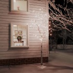 vidaXL Mesteacăn cu LED, alb, 128 LED-uri alb calde, 220 cm vidaXL Mesteacăn cu LED, alb, 128 LED-uri alb calde, 220 cm