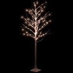 vidaXL Mesteacăn cu LED, alb, 128 LED-uri alb calde, 220 cm vidaXL Mesteacăn cu LED, alb, 128 LED-uri alb calde, 220 cm