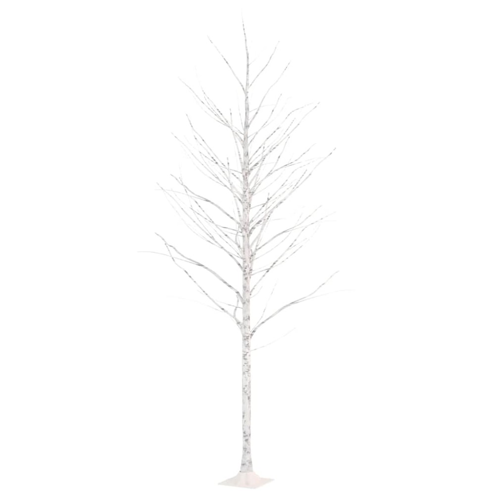 vidaXL Mesteacăn cu LED, alb, 240 LED-uri alb calde, 300 cm