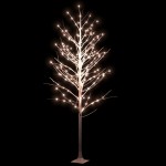 vidaXL Mesteacăn cu LED, alb, 240 LED-uri alb calde, 300 cm vidaXL Mesteacăn cu LED, alb, 240 LED-uri alb calde, 300 cm