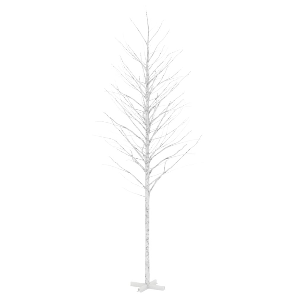 vidaXL Mesteacăn cu LED, alb, 672 LED-uri alb calde, 400 cm