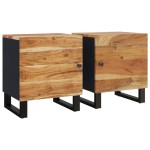 vidaXL Noptiere, 2 buc., 40x33x46 cm, lemn masiv de acacia vidaXL Noptiere, 2 buc., 40x33x46 cm, lemn masiv de acacia