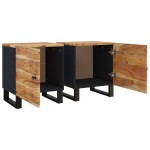 vidaXL Noptiere, 2 buc., 40x33x46 cm, lemn masiv de acacia vidaXL Noptiere, 2 buc., 40x33x46 cm, lemn masiv de acacia