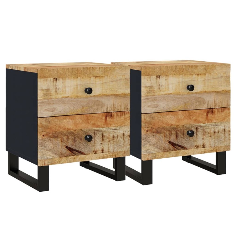 vidaXL Noptiere, 2 buc., 40x33x46 cm, lemn masiv de acacia