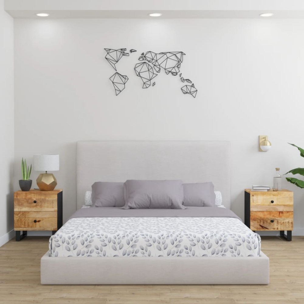 vidaXL Noptiere, 2 buc., 40x33x46 cm, lemn masiv de acacia