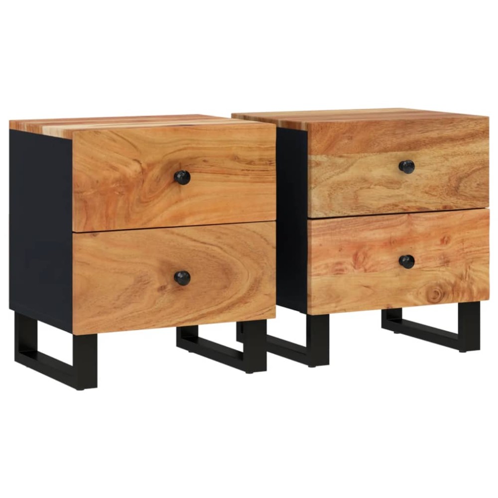 vidaXL Noptiere, 2 buc., 40x33x46 cm, lemn masiv de acacia