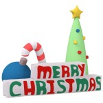 vidaXL Decorațiune "Merry Christmas" gonflabilă, cu LED-uri, 197 cm