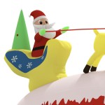 vidaXL Decorațiune gonflabilă cu Moș Crăciun și reni, LED-uri, 145 cm
