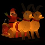 vidaXL Decorațiune gonflabilă cu Moș Crăciun și reni, LED-uri, 130 cm vidaXL Decorațiune gonflabilă cu Moș Crăciun și reni, LED-uri, 130 cm