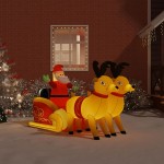 vidaXL Decorațiune gonflabilă cu Moș Crăciun și reni, LED-uri, 130 cm vidaXL Decorațiune gonflabilă cu Moș Crăciun și reni, LED-uri, 130 cm