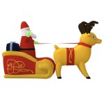vidaXL Decorațiune gonflabilă cu Moș Crăciun și reni, LED-uri, 130 cm vidaXL Decorațiune gonflabilă cu Moș Crăciun și reni, LED-uri, 130 cm