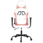 vidaXL Scaun de gaming de masaj, alb și roz, piele ecologică vidaXL Scaun de gaming de masaj, alb și roz, piele ecologică
