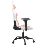 vidaXL Scaun de gaming de masaj, alb și roz, piele ecologică vidaXL Scaun de gaming de masaj, alb și roz, piele ecologică