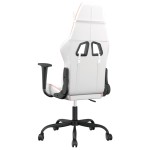 vidaXL Scaun de gaming de masaj, alb și roz, piele ecologică vidaXL Scaun de gaming de masaj, alb și roz, piele ecologică