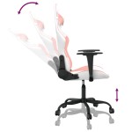 vidaXL Scaun de gaming de masaj, alb și roz, piele ecologică vidaXL Scaun de gaming de masaj, alb și roz, piele ecologică