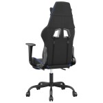 vidaXL Scaun de gaming masaj/suport picioare negru&albastru piele eco