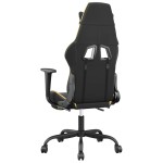 vidaXL Scaun de gaming cu masaj/suport picioare negru/auriu piele eco vidaXL Scaun de gaming cu masaj/suport picioare negru/auriu piele eco