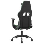 vidaXL Scaun gaming de masaj/suport picioare, negru/verde, piele eco