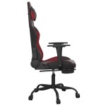 vidaXL Scaun de gaming masaj/suport picioare negru/roșu vin piele eco
